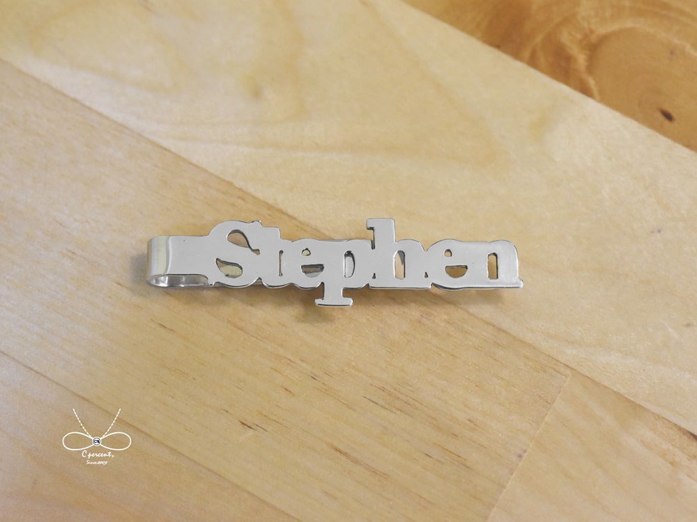 【刻字】Stephen 英文姓名領帶夾 | 男士配件訂製 925純銀