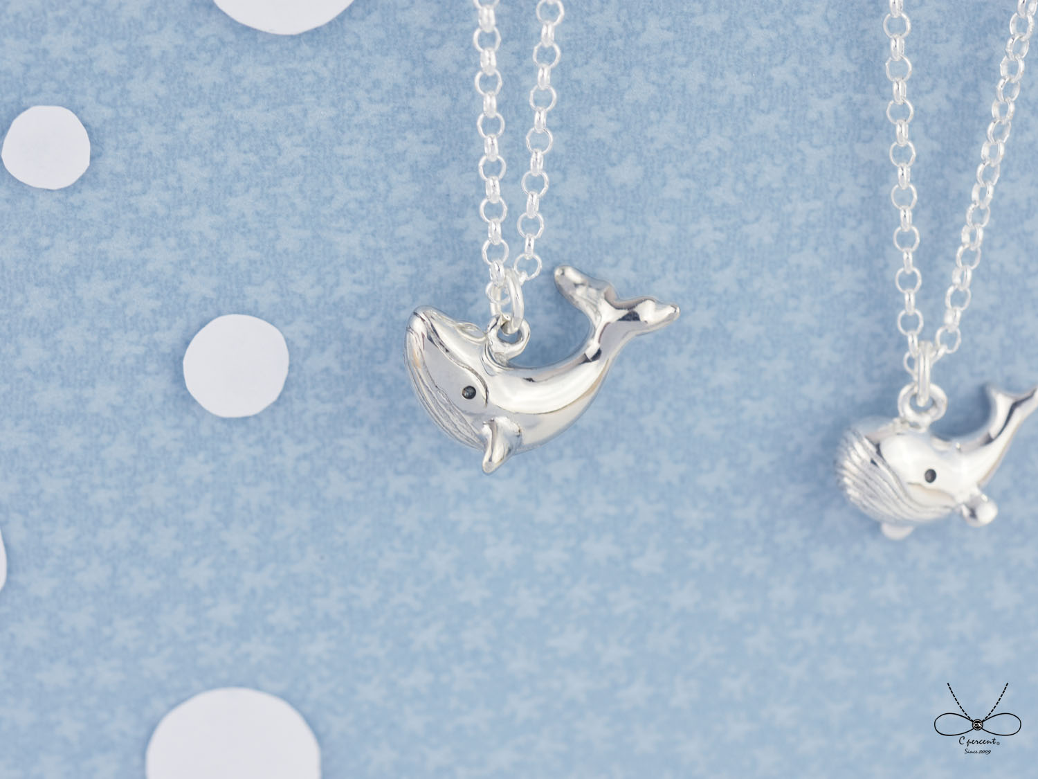 尖尖頭鯨魚 | 純銀項鍊 細鍊 立體動物 手工銀飾 - 飾品圖片第3張