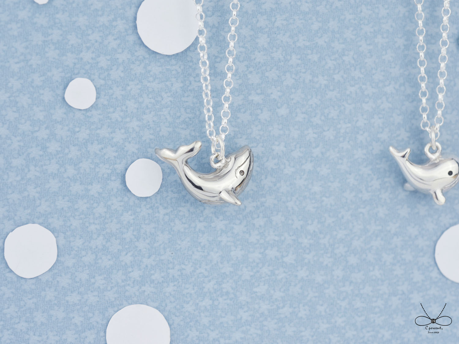 尖尖頭鯨魚 | 純銀項鍊 細鍊 立體動物 手工銀飾 - 飾品圖片第4張