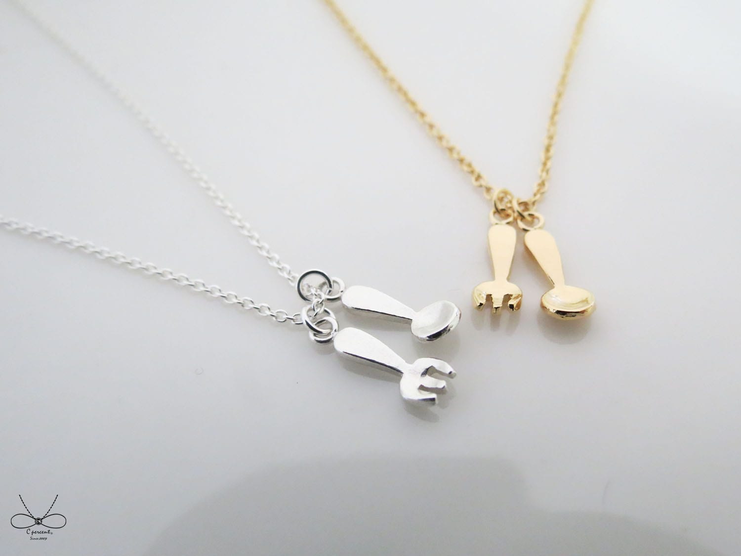 小小湯匙與叉子 | 細項鍊 925純銀 女款 鎖骨鍊 手工銀飾 - 飾品圖片第5張