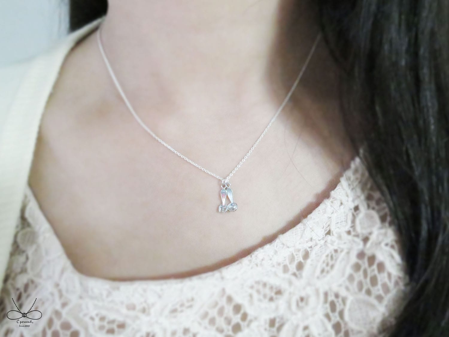 小小湯匙與叉子 | 細項鍊 925純銀 女款 鎖骨鍊 手工銀飾 - 飾品圖片第4張