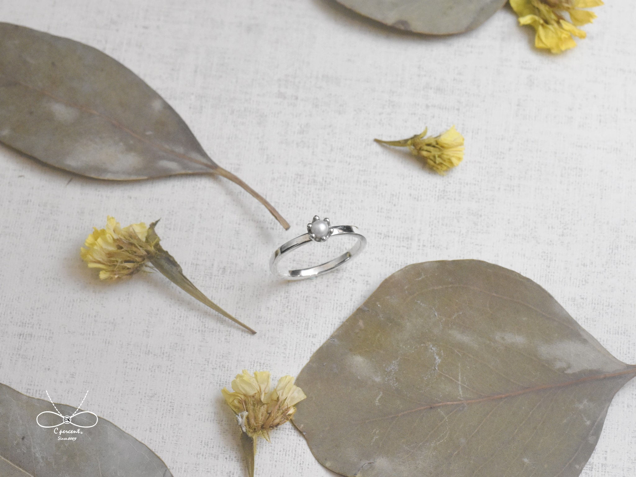 珍珠花 | 純銀戒指 女戒 氣質 手工銀飾