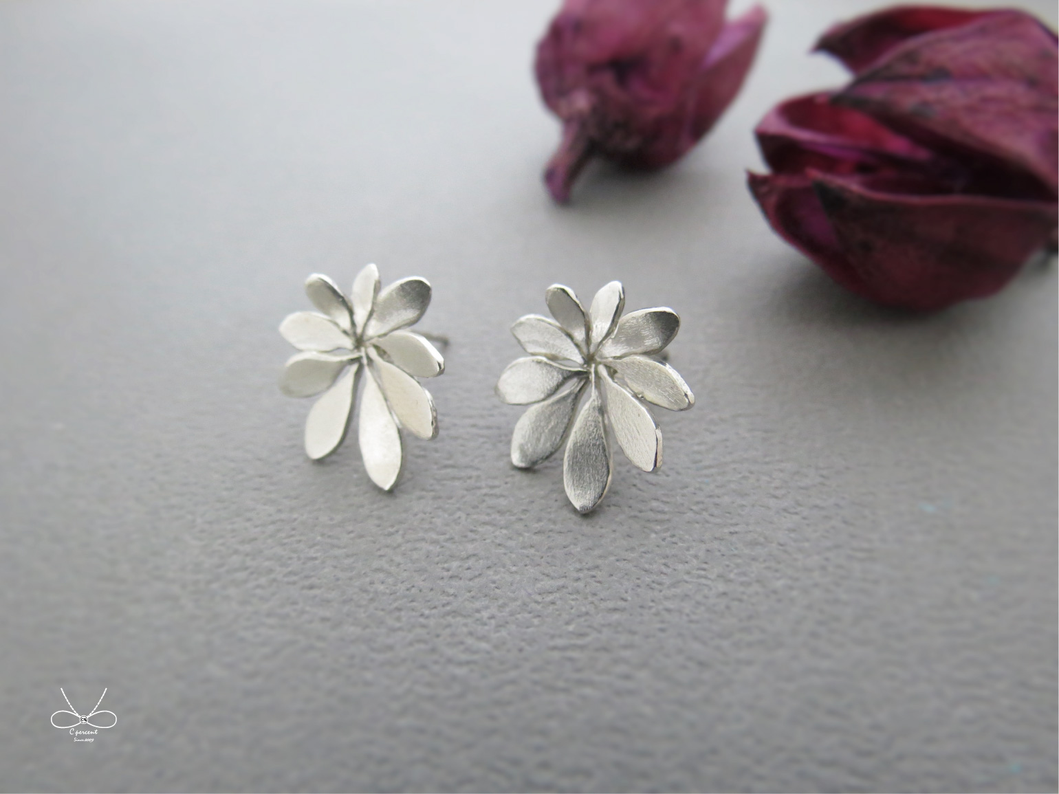 鵝掌藤 - 路邊小草 | 純銀耳環 女款 手工銀飾 - 飾品圖片第2張