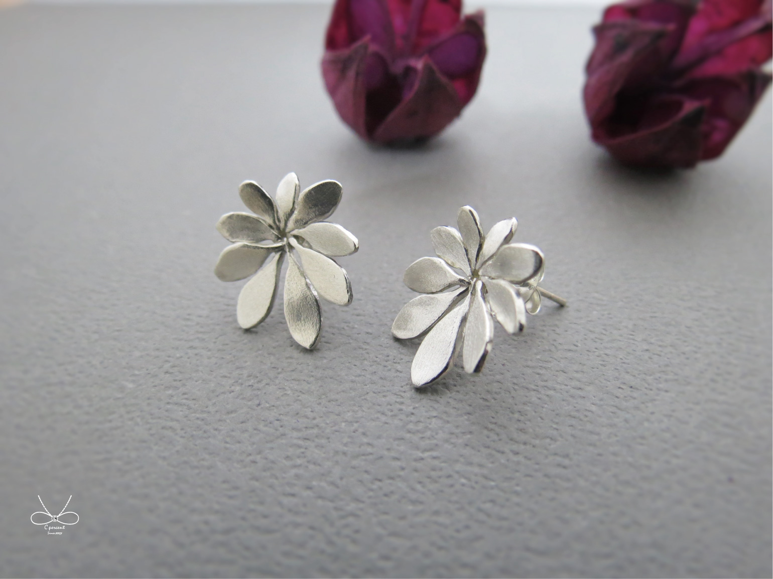 鵝掌藤 - 路邊小草 | 純銀耳環 女款 手工銀飾 - 飾品圖片第3張