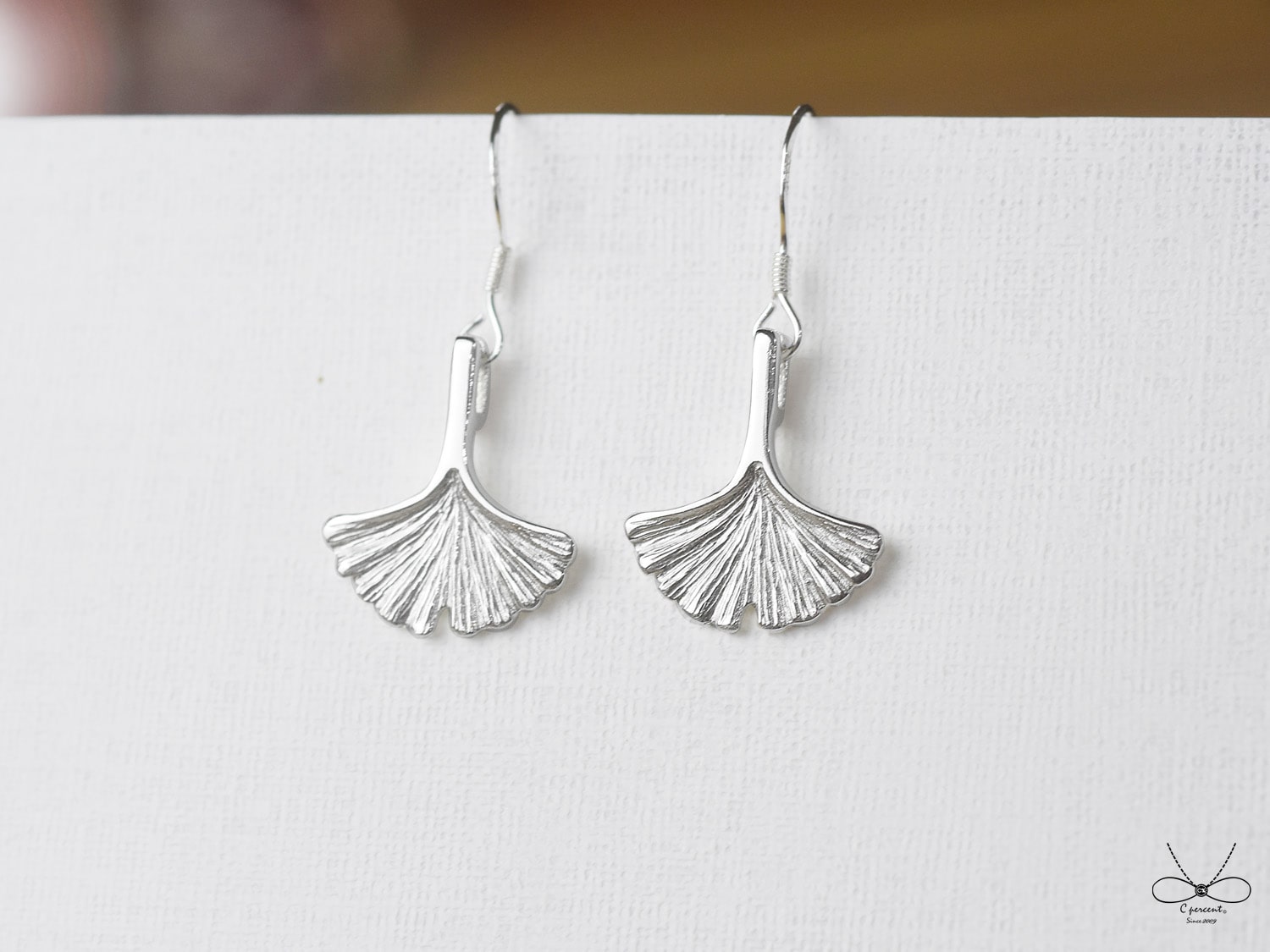 小銀杏 - 植物園 | 純銀耳環 女款 垂墜耳環 手工銀飾 - 飾品圖片第3張