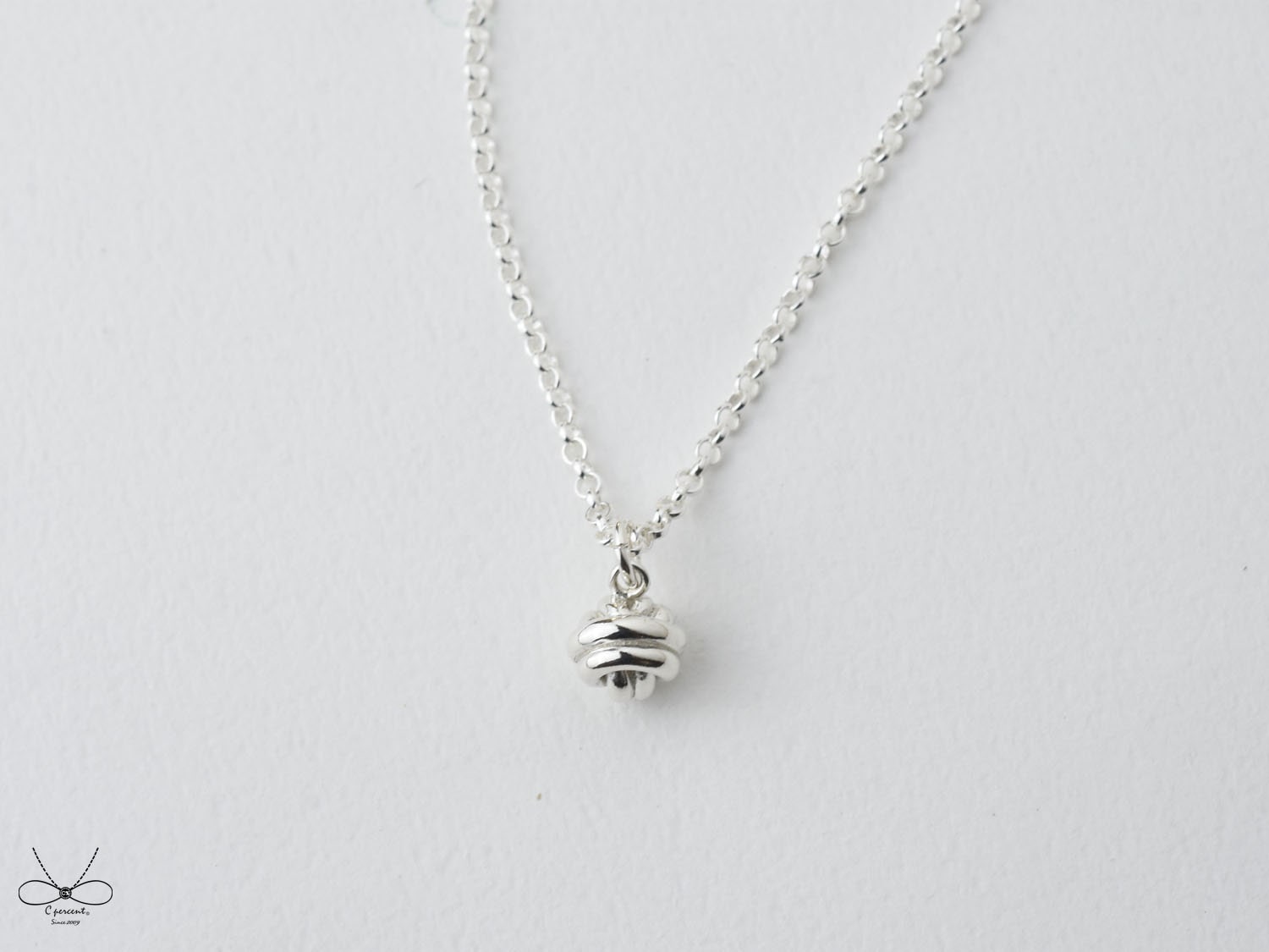 小結球 | 純銀項鍊 女款 細鍊 簡約 手工銀飾 - 飾品圖片第2張