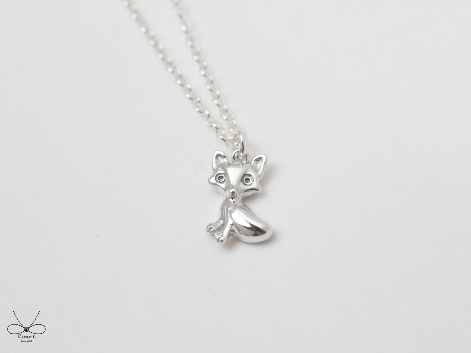 小狐狸 | 立體項鍊 925純銀 細項鍊 可愛動物 手工銀飾