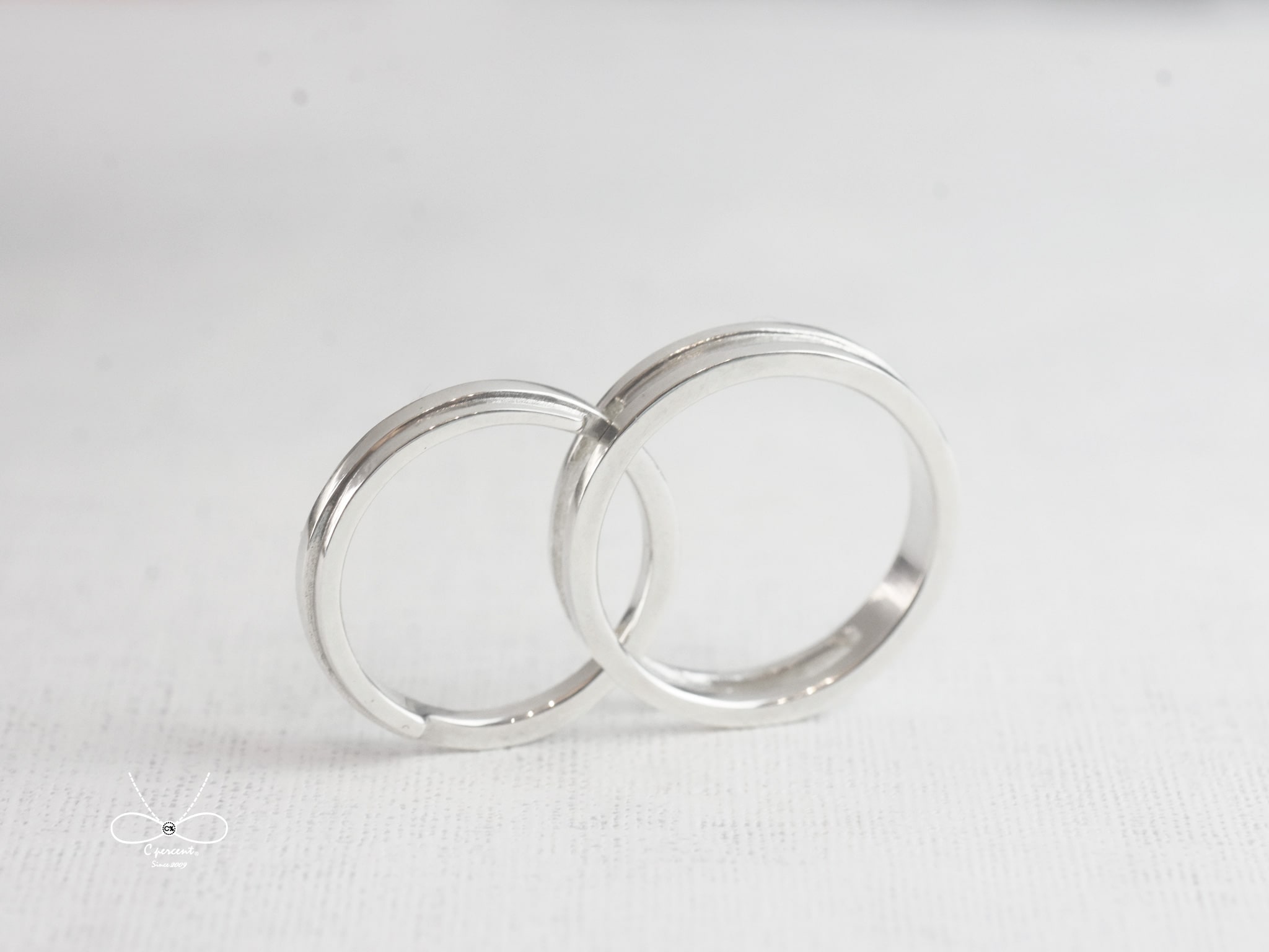 【客製刻字】合作無間 | 情侶對戒 925純銀戒指 手工銀飾 情人禮物 - 飾品圖片第2張