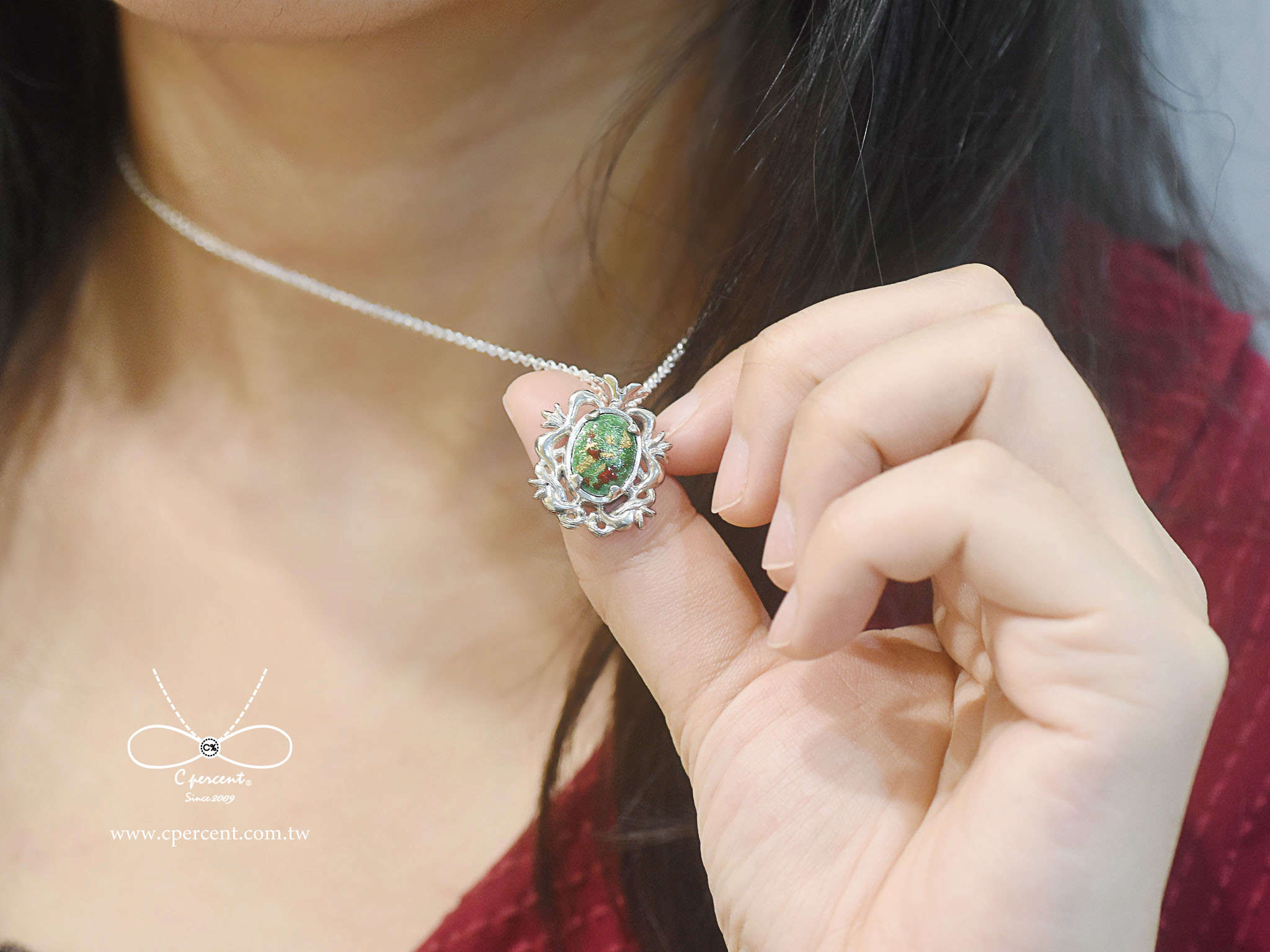 【聖誕節限定版】洛可可香水 (純銀項鍊 輕珠寶 金箔 琺瑯) - 飾品圖片第4張