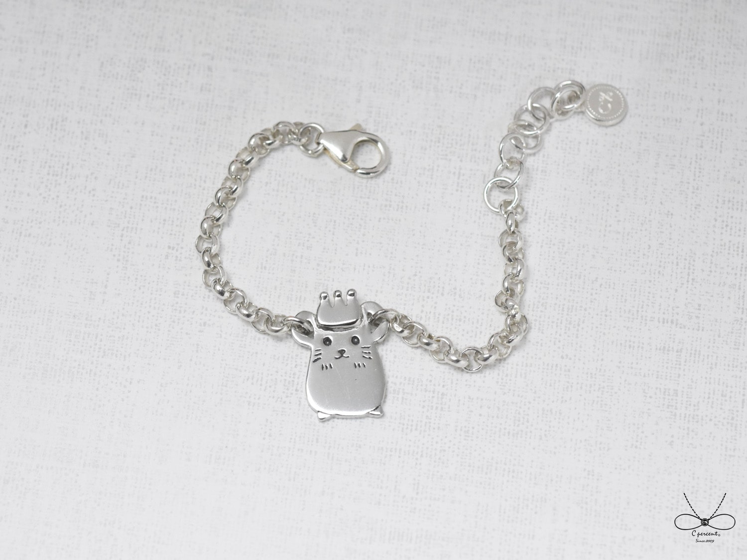 小老鼠 - 小朋友手鍊 | 925純銀 寶寶週歲禮 可愛動物 手工銀飾 - 飾品圖片第3張