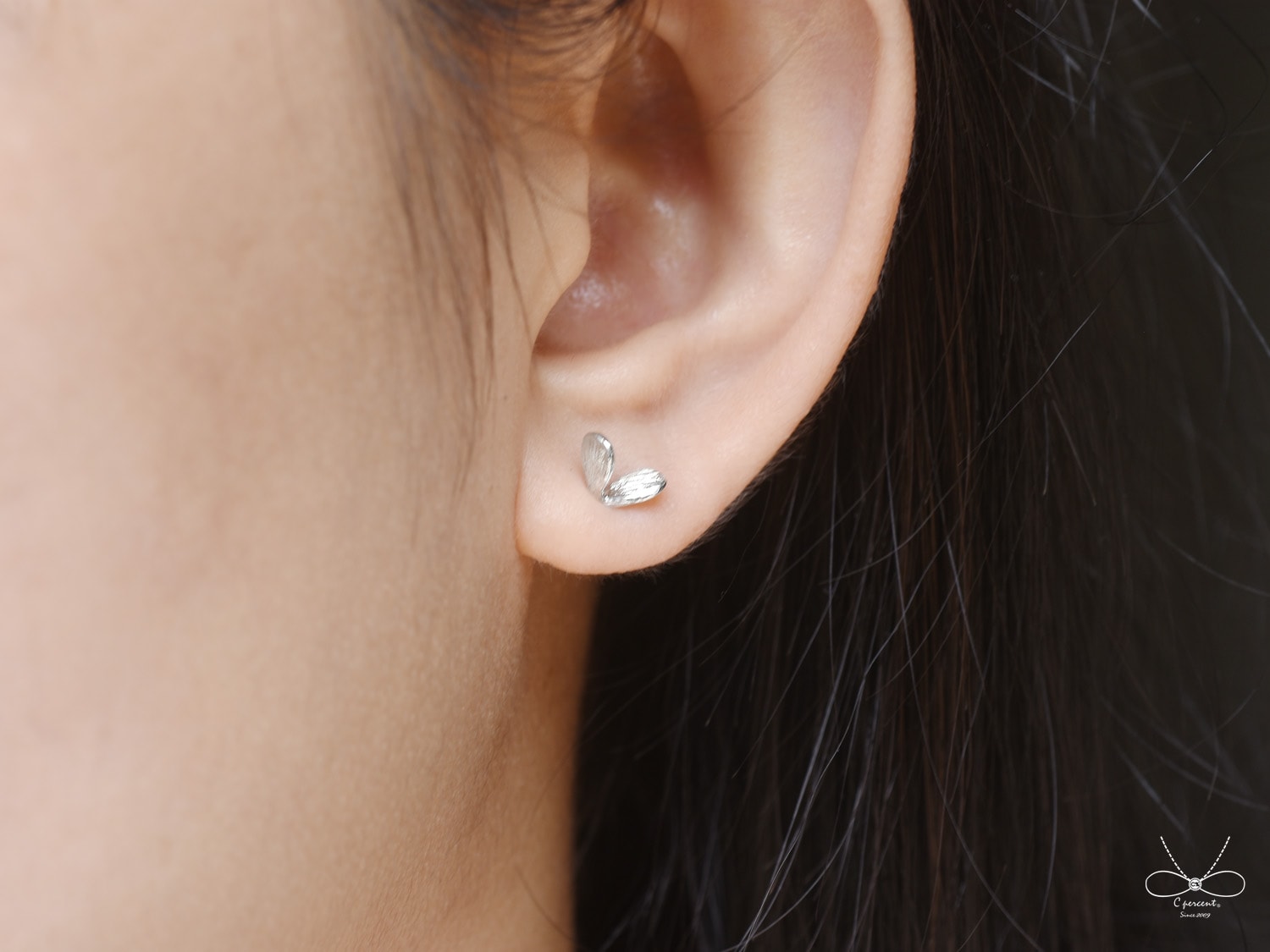 春日發芽 | 純銀耳環 女款 可改夾式 簡約 手工銀飾 - 飾品圖片第5張