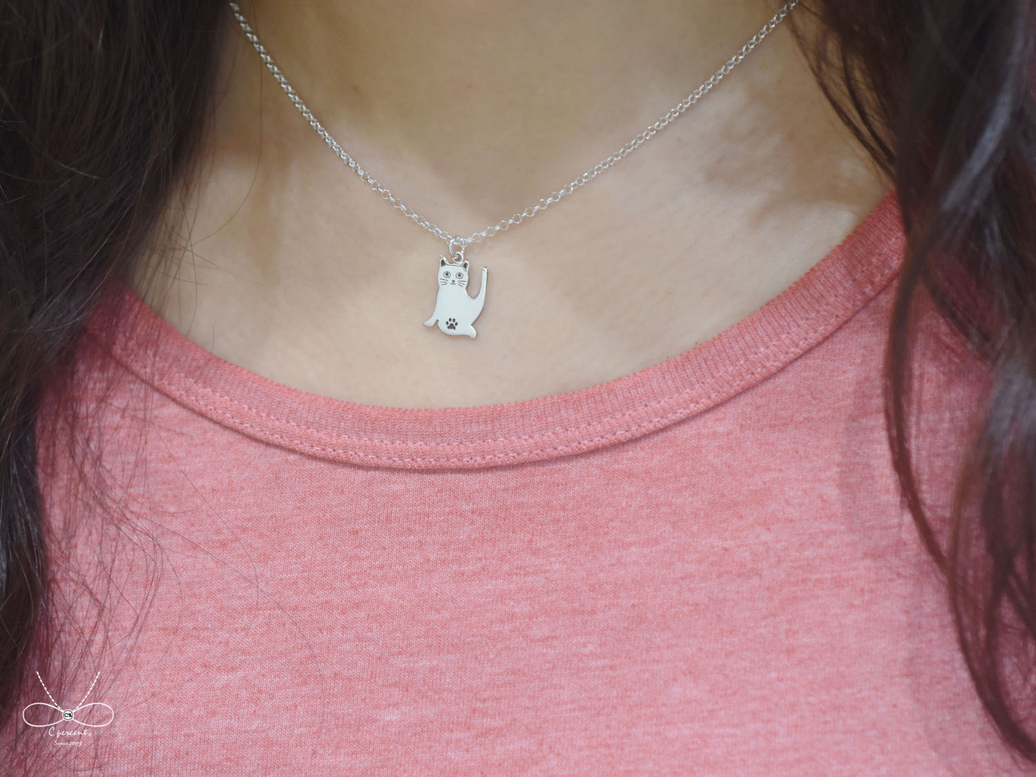 瑜珈貓 - 貓咪異想世界 | 純銀項鍊 女款 可愛動物 手工銀飾 - 飾品圖片第3張