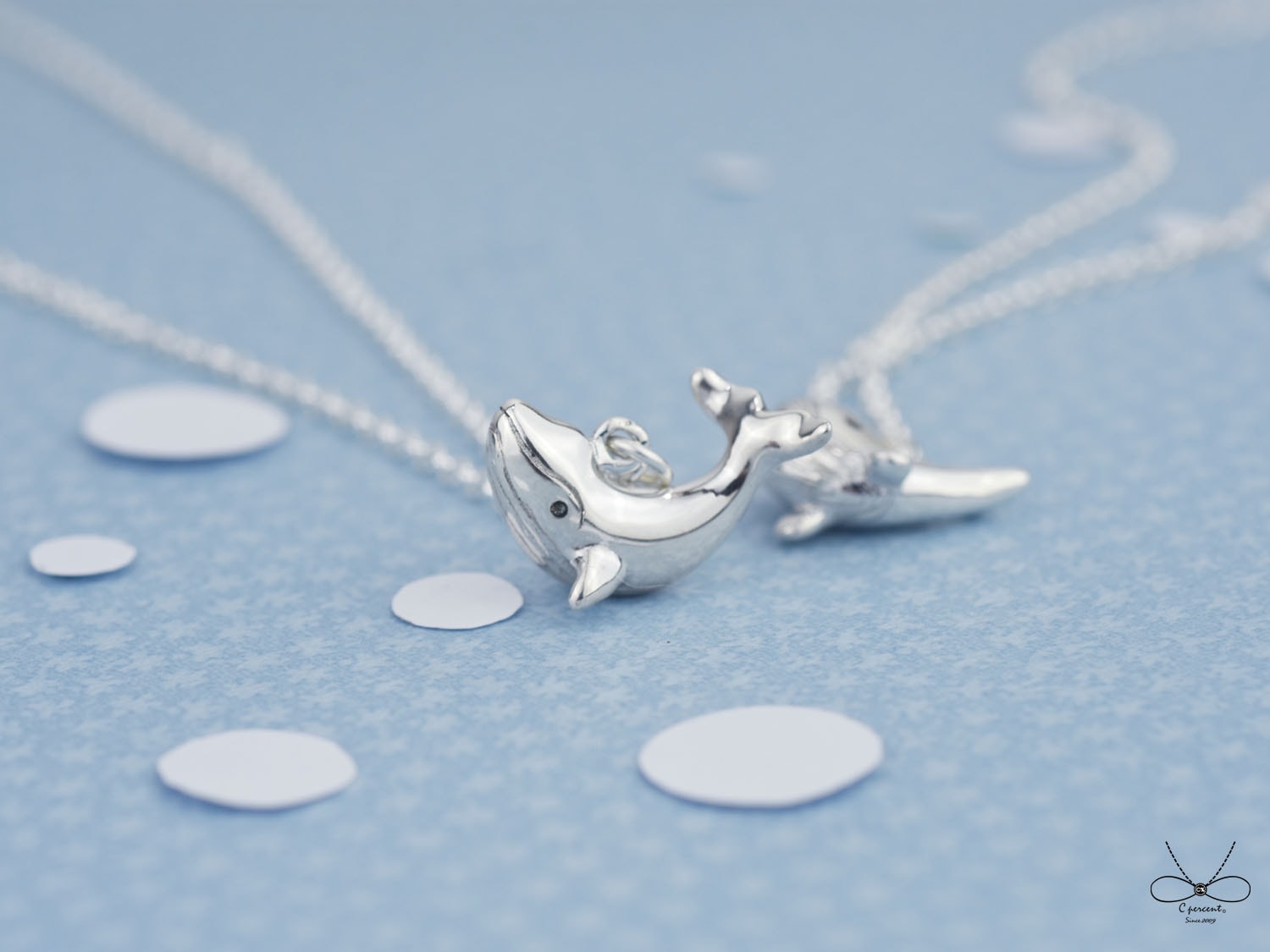 尖尖頭鯨魚 | 純銀項鍊 細鍊 立體動物 手工銀飾 - 飾品圖片第5張