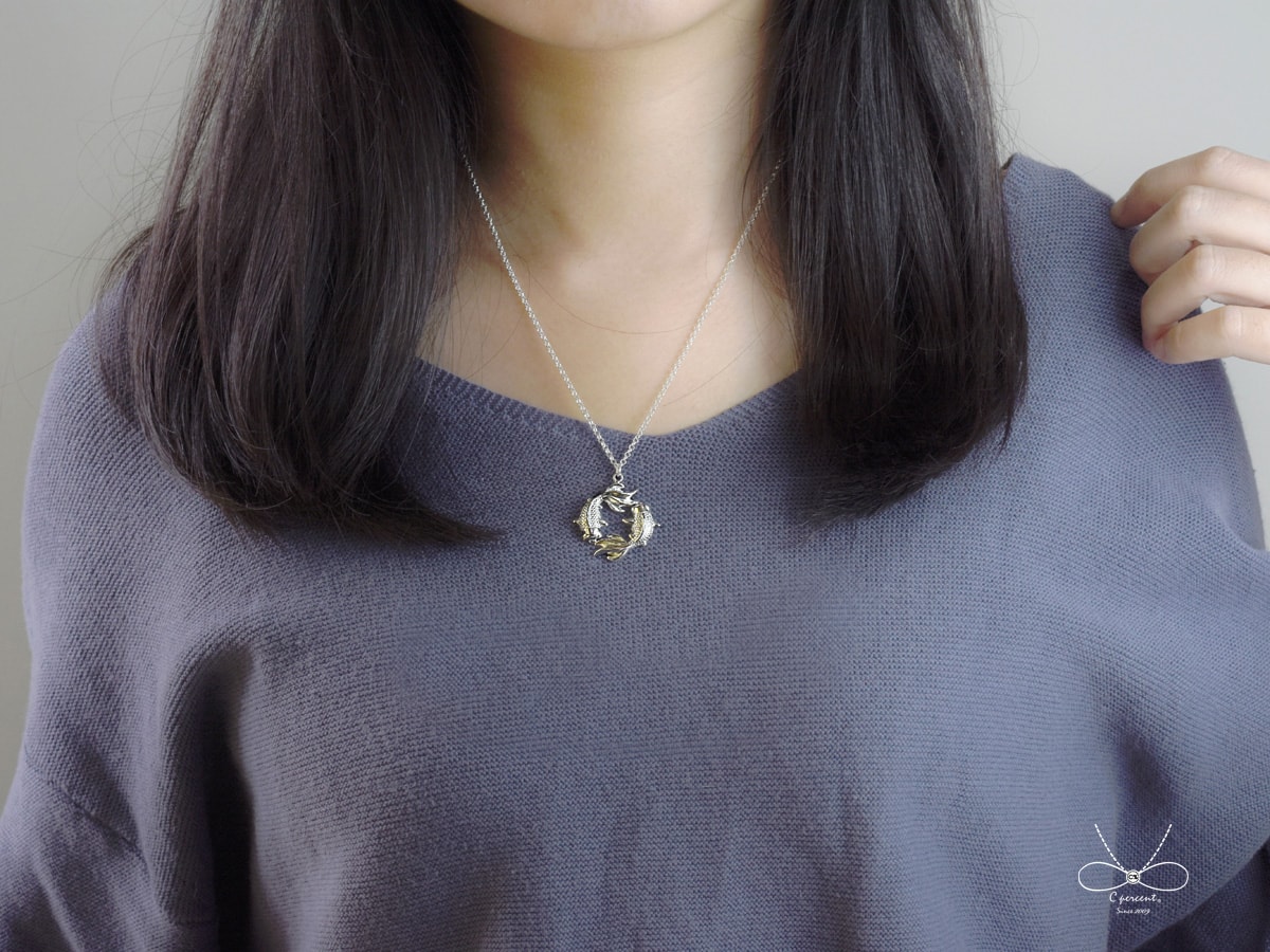 金魚 年年有餘 | 純銀項鍊 女款 立體動物 手工銀飾 - 飾品圖片第4張