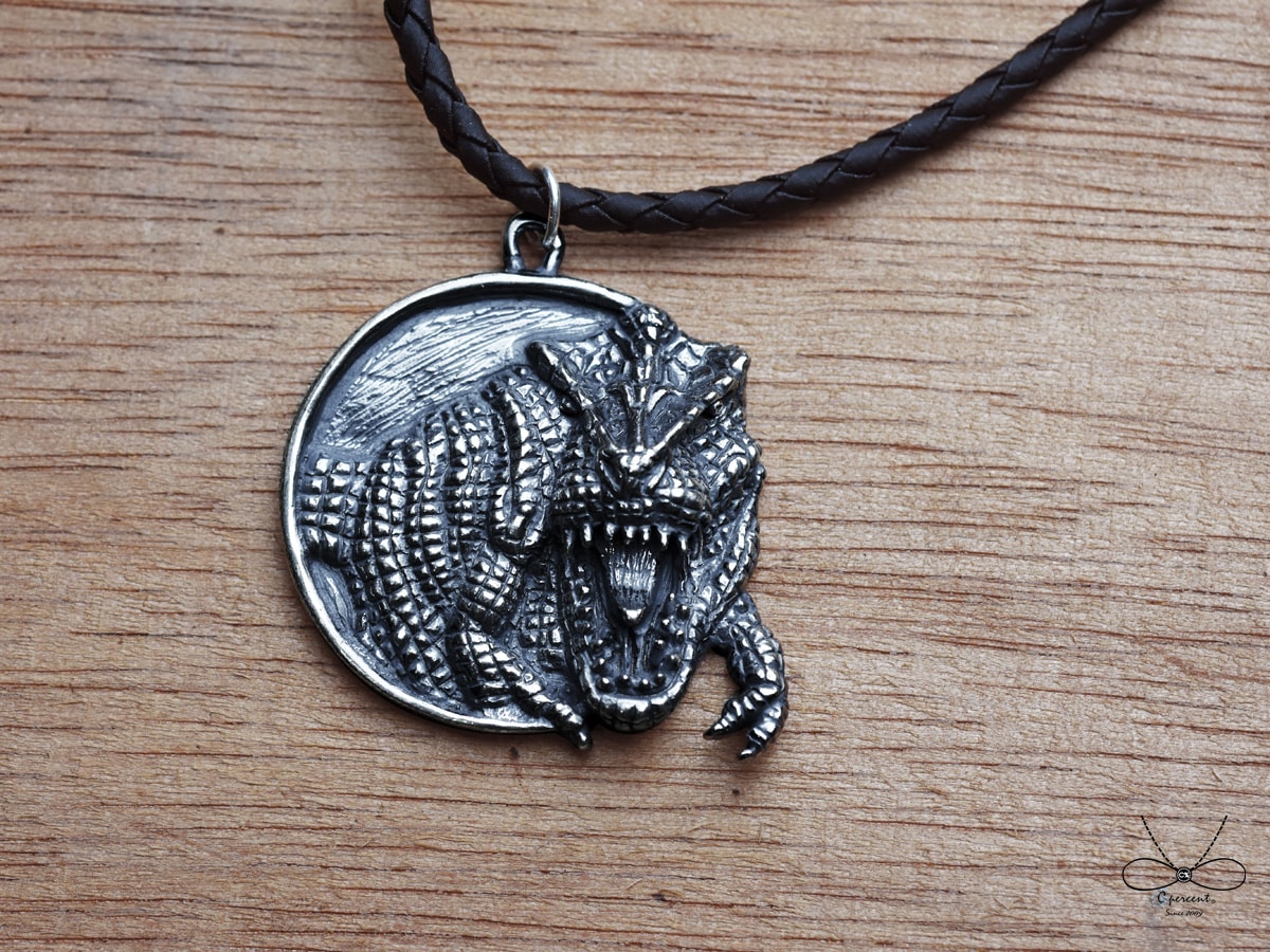 恐龍來了! 暴龍 (純銀項鍊 皮繩項鍊 銀飾)