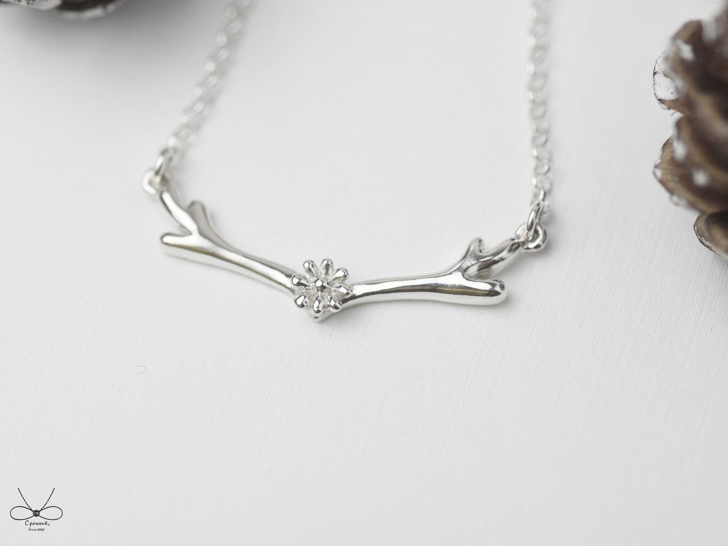 花鹿角 | 細項鍊 925純銀 立體 手工銀飾 情人禮物 - 飾品圖片第3張