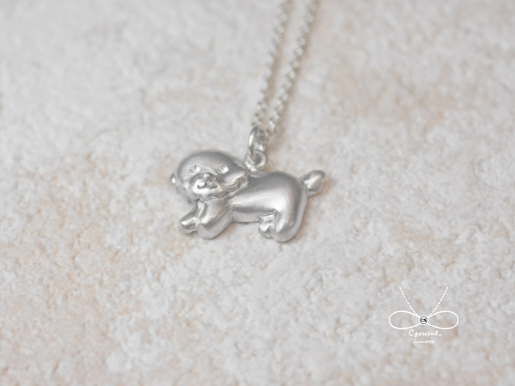 狗狗散步去 | 細項鍊 925純銀 鎖骨鍊 立體動物 情人禮物 刻字 - 飾品圖片第5張