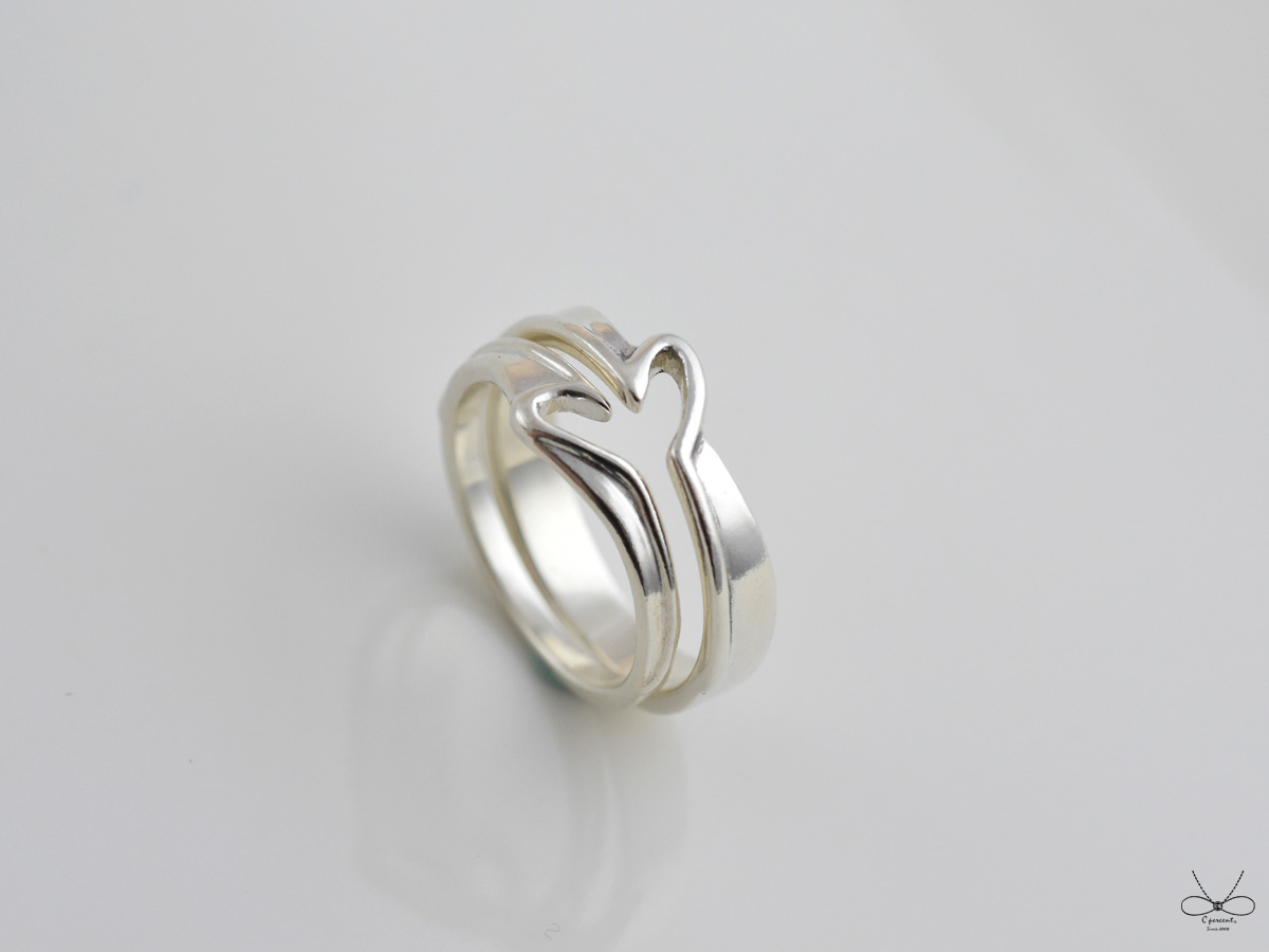 【客製刻字】心愛的 | 情侶對戒 925純銀戒指 手作銀飾 情人節禮物 - 飾品圖片第2張