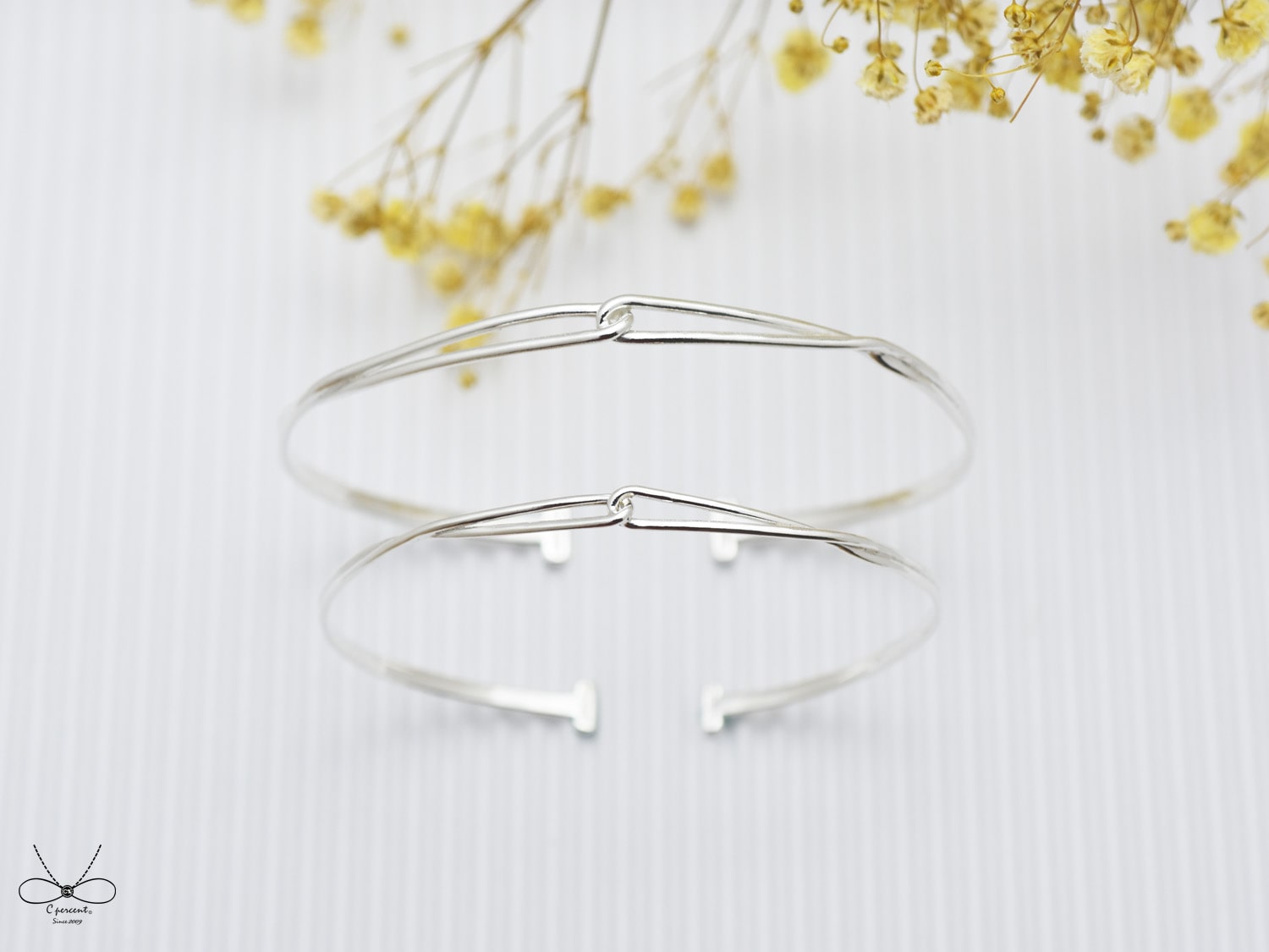 連結 (純銀手環 女款 簡約 手工銀飾 情人節禮物) - 飾品圖片第2張