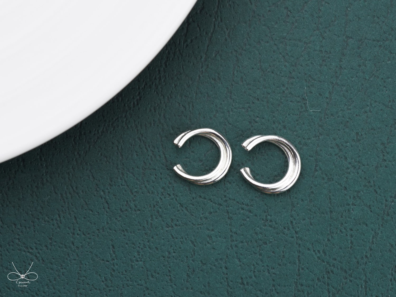 線條變化 - 雙線條交錯 | 925純銀 耳骨夾 簡約 夾式耳環 手工銀飾 - 飾品圖片第2張