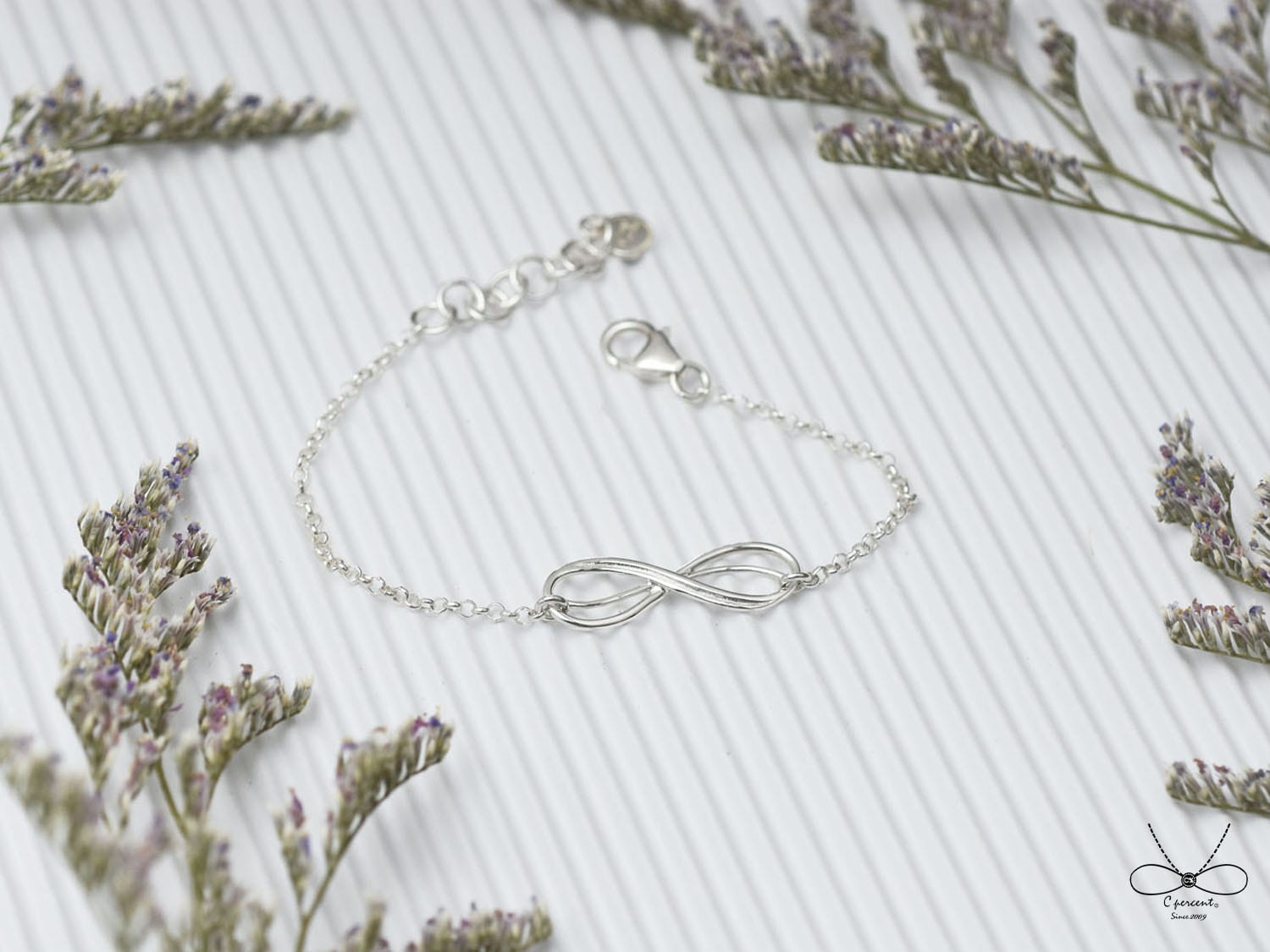 無限 | 細手鍊 925純銀 簡約 手工銀飾 情人節禮物 - 飾品圖片第2張