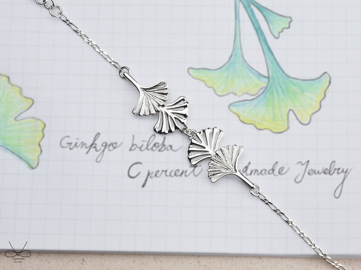 銀杏 - 植物園 | 純銀手鍊 女款 手工銀飾 - 飾品圖片第2張