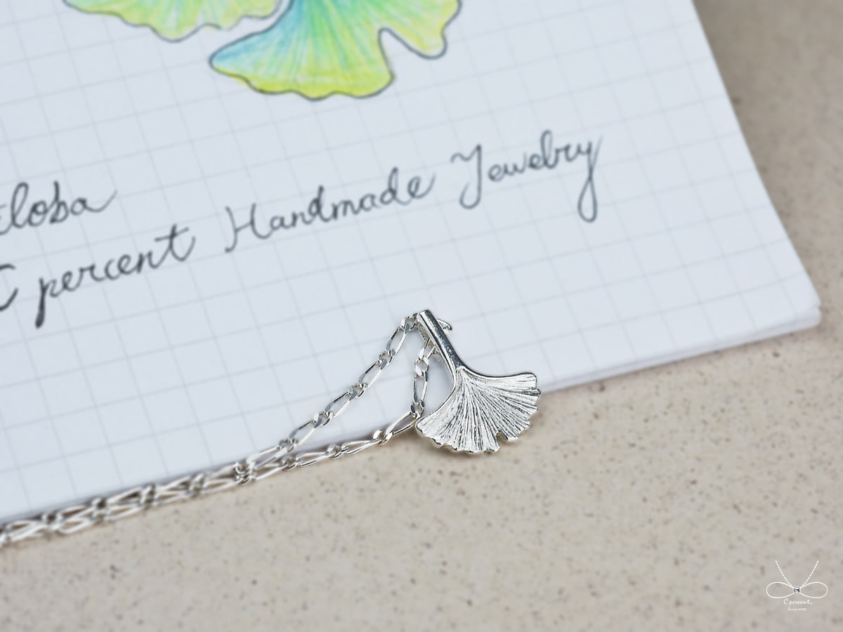 小銀杏 Ginkgo - 植物園 | 純銀項鍊 女款 手工銀飾 - 飾品圖片第2張