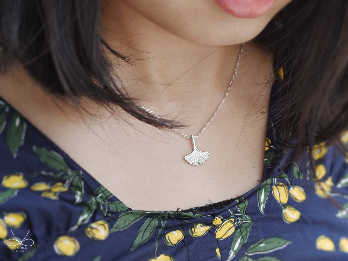小銀杏 Ginkgo - 植物園 | 純銀項鍊 女款 手工銀飾 - 飾品圖片第5張
