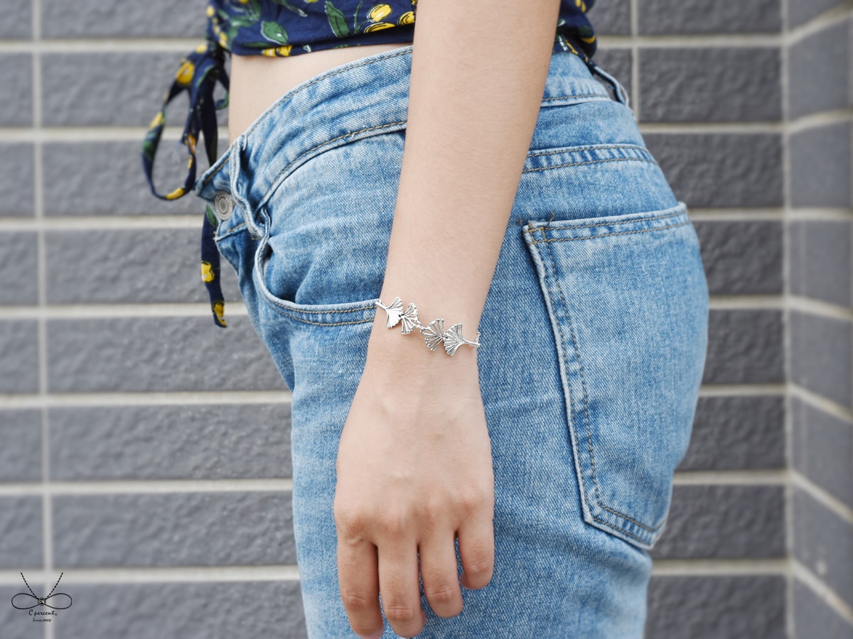 銀杏 - 植物園 | 純銀手鍊 女款 手工銀飾 - 飾品圖片第5張