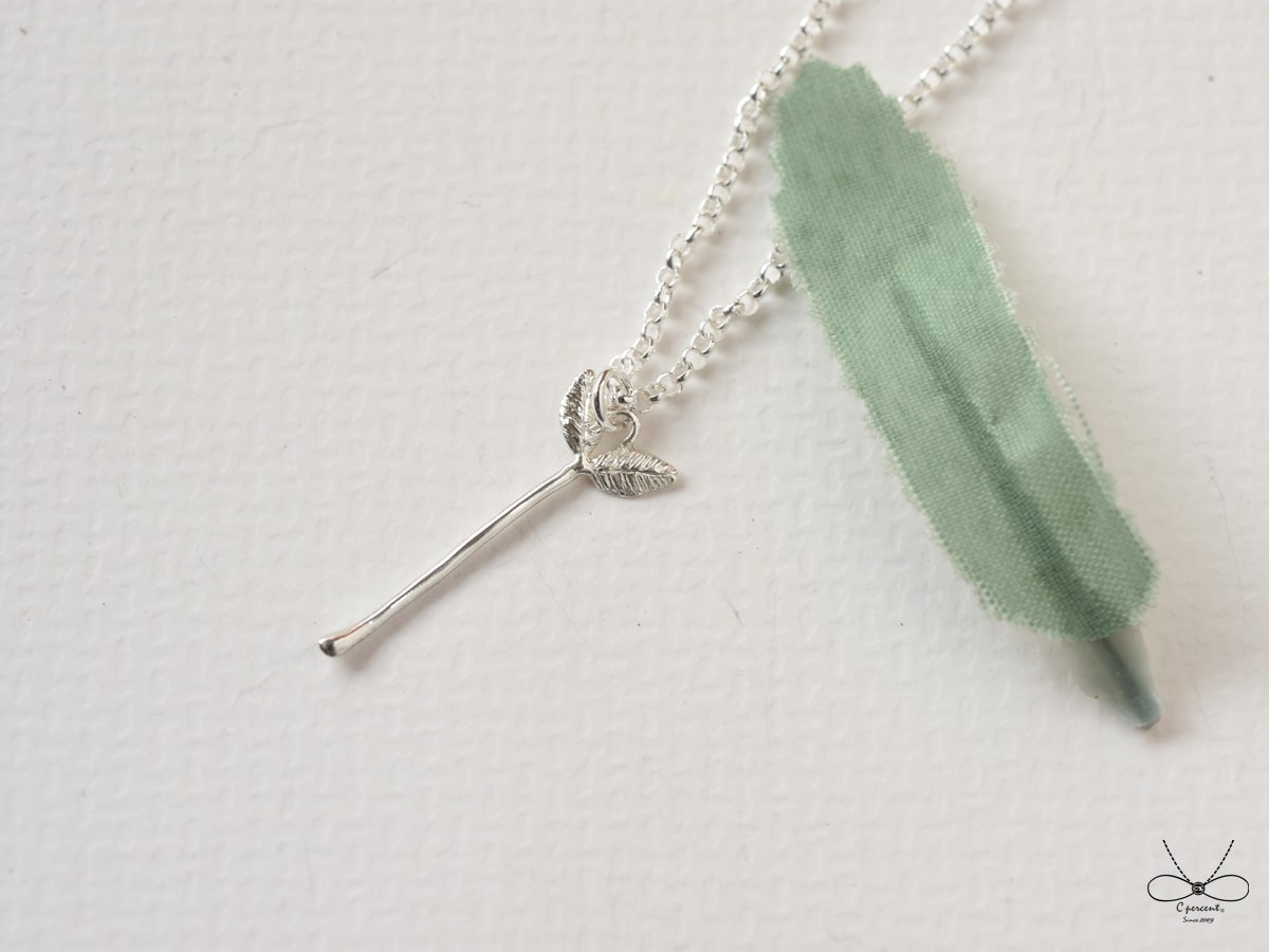 小草 - 鎖骨間的小清新 | 純銀項鍊 女款 細鍊 手工銀飾  - 飾品圖片第2張