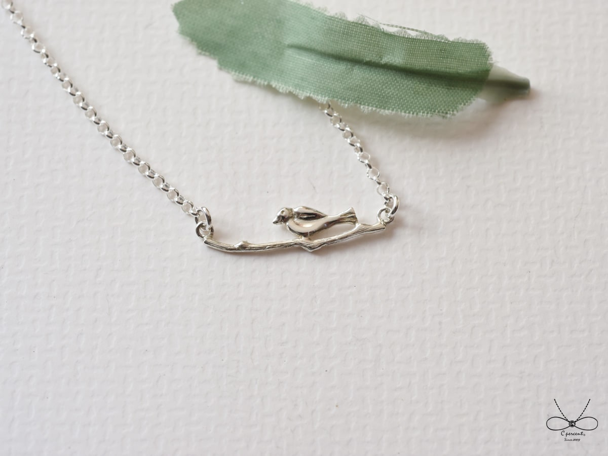 樹上小鳥 - 鎖骨間的小清新 | 純銀項鍊 女款 細鍊 手工銀飾  - 飾品圖片第2張