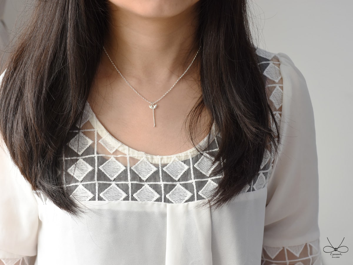 小草 - 鎖骨間的小清新 | 純銀項鍊 女款 細鍊 手工銀飾  - 飾品圖片第3張