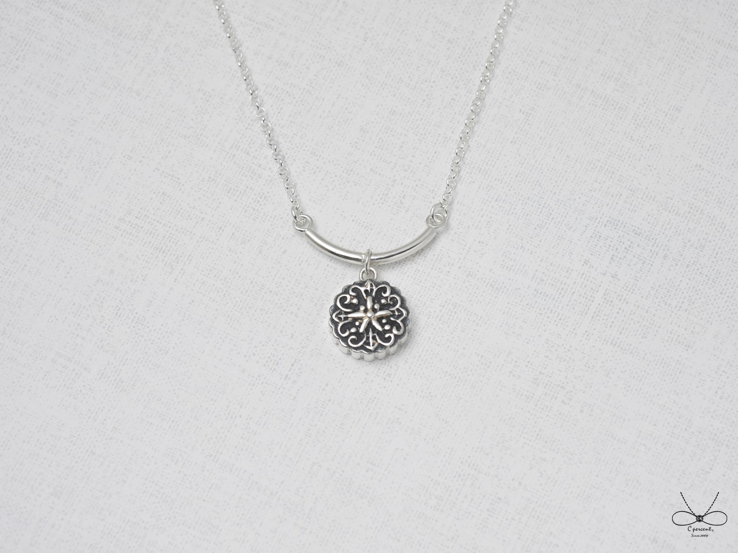 中秋月餅 (純銀項鍊 銀飾) 