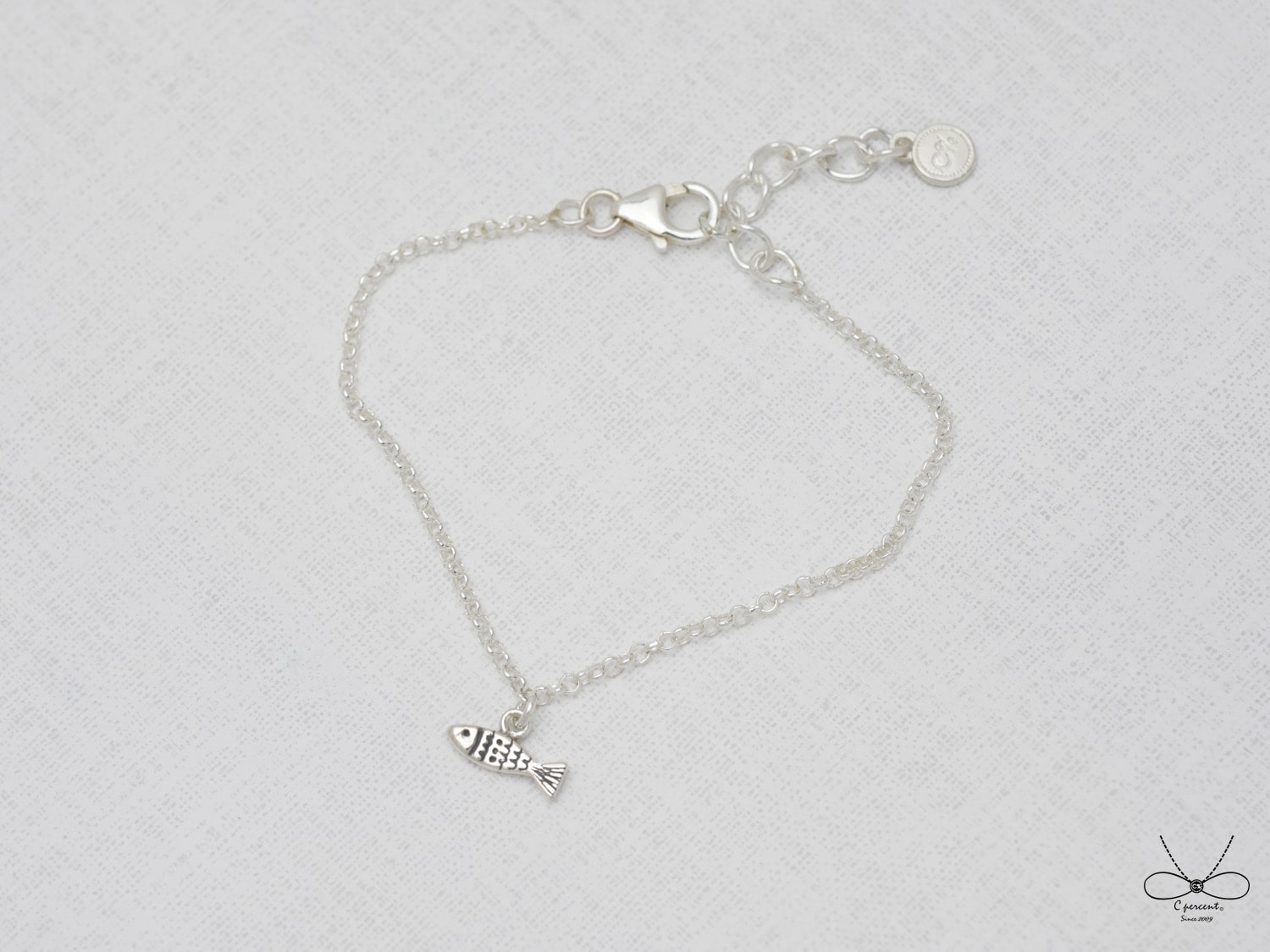 小魚手鍊 | 925純銀 女款 細鍊 簡約可愛 手工銀飾 - 飾品圖片第3張