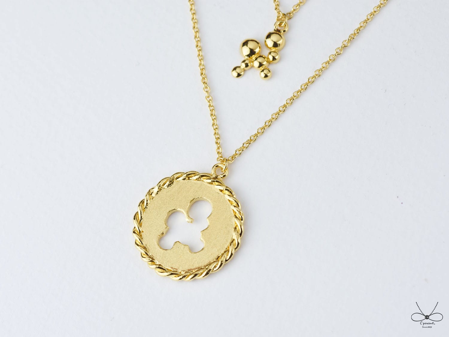 泡泡 - 美人魚公主系列 (鍍K金項鍊 雙層項鍊) - 飾品圖片第3張