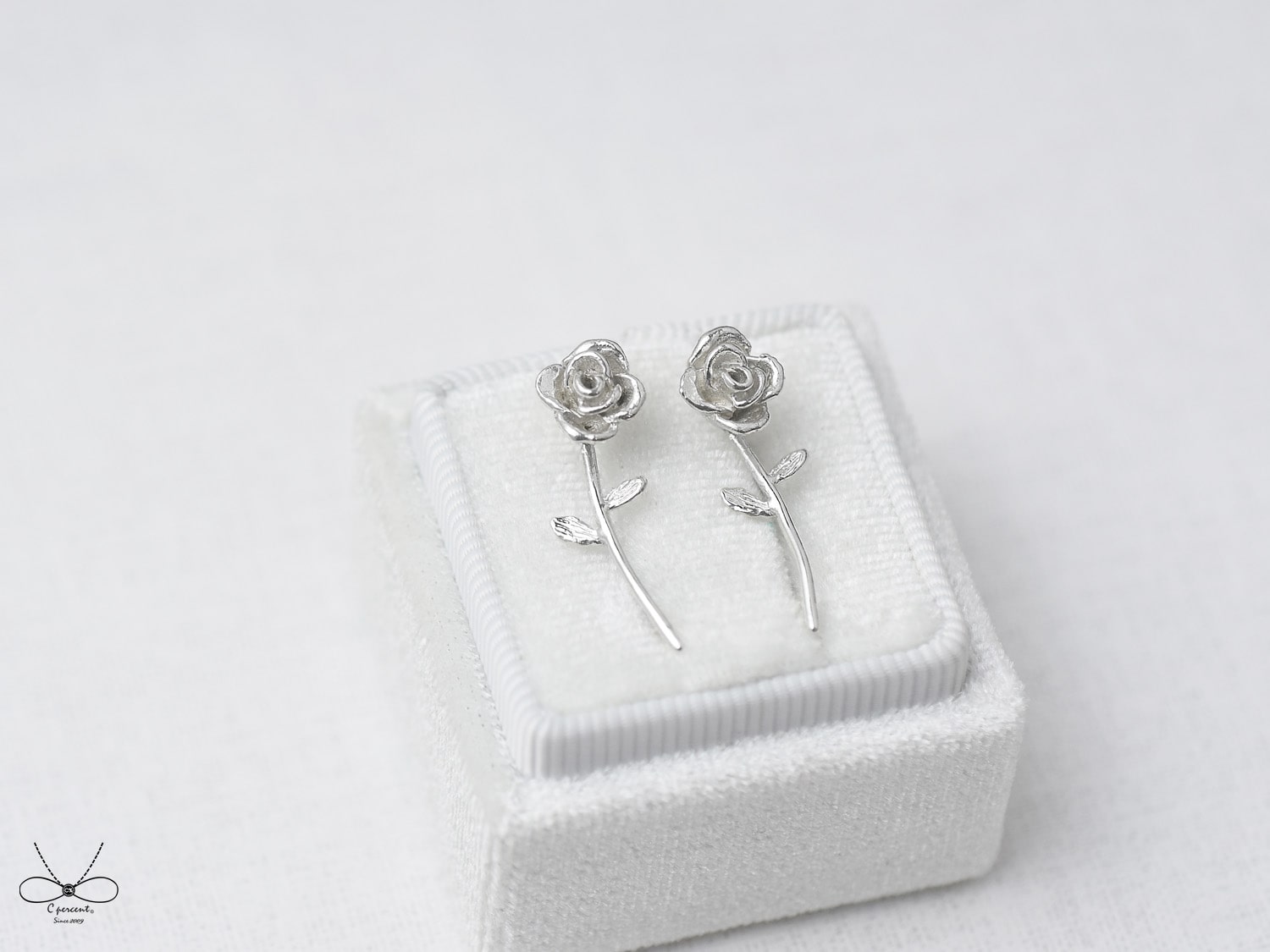 小玫瑰 - 耳朵上的小清新 | 純銀耳環 手工銀飾 情人節禮物 - 飾品圖片第4張