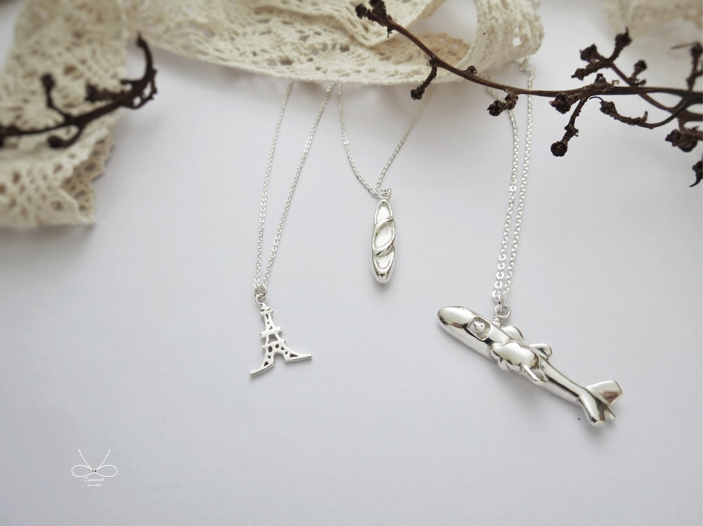 旅行去法國-3條多層次項鍊 (925純銀項鍊、銀飾) - 飾品圖片第3張