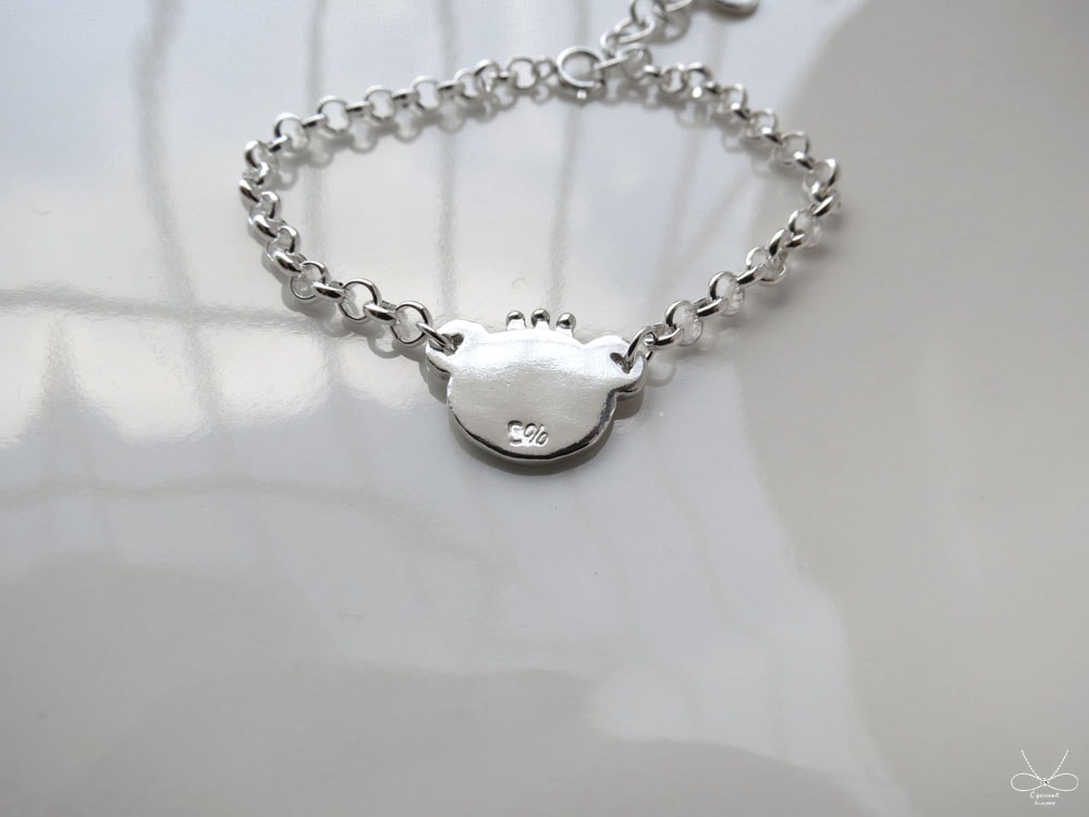 熊熊 - 小朋友手鍊 | 925純銀 寶寶週歲禮 可愛動物 手工銀飾 - 飾品圖片第5張