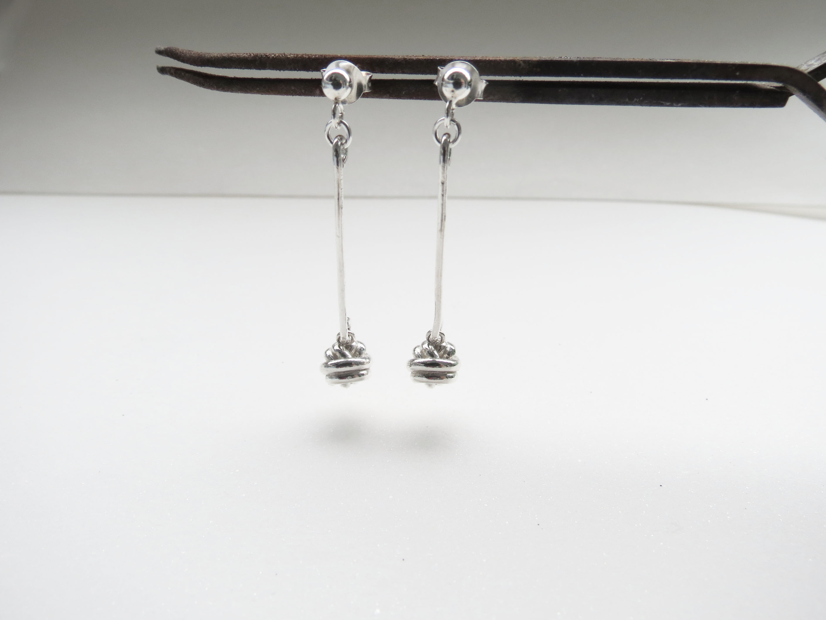 小結球 長款 | 925純銀 垂墜耳環 手工銀飾 - 飾品圖片第1張