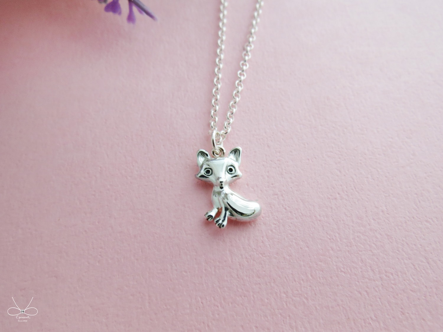 小狐狸 | 立體項鍊 925純銀 細項鍊 可愛動物 手工銀飾 - 飾品圖片第2張