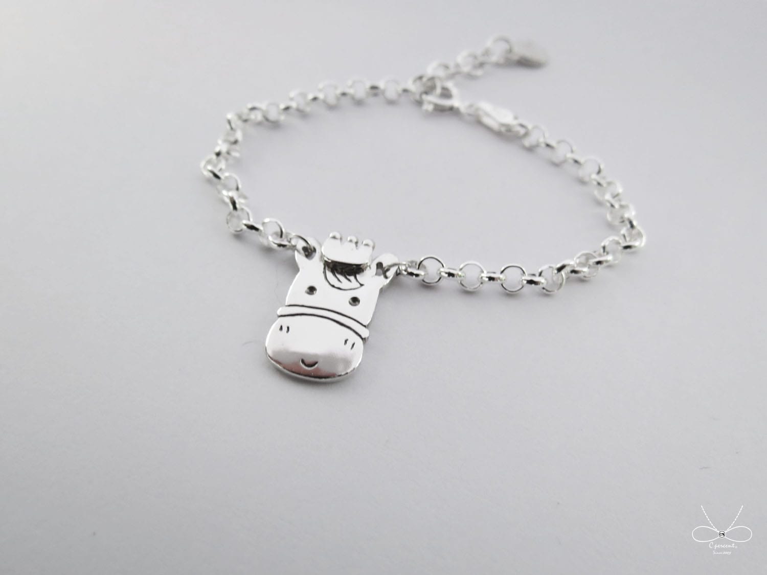 馬兒 - 小朋友手鍊 | 925純銀 寶寶週歲禮 可愛動物 手工銀飾 - 飾品圖片第3張