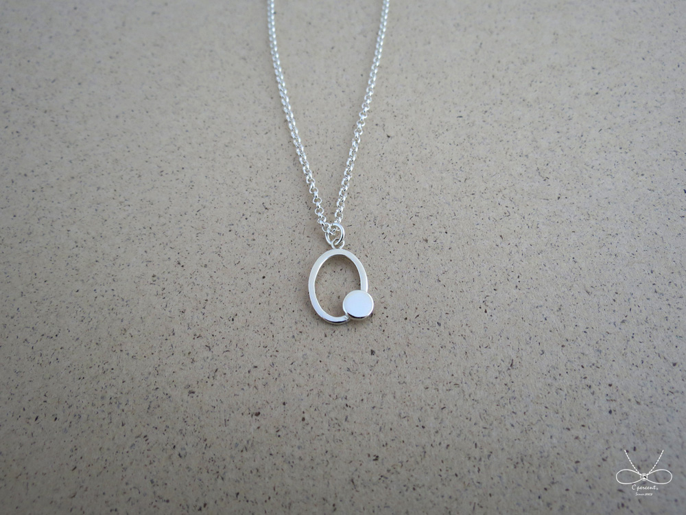 裸系 - 圓形 (純銀項鍊 鎖骨鍊 簡約 手工銀飾 情人節) - 飾品圖片第2張