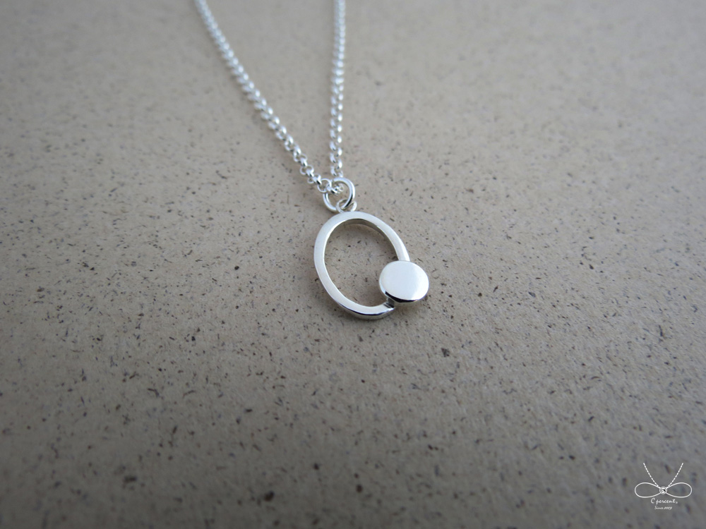 裸系 - 圓形 (純銀項鍊 鎖骨鍊 簡約 手工銀飾 情人節) - 飾品圖片第4張