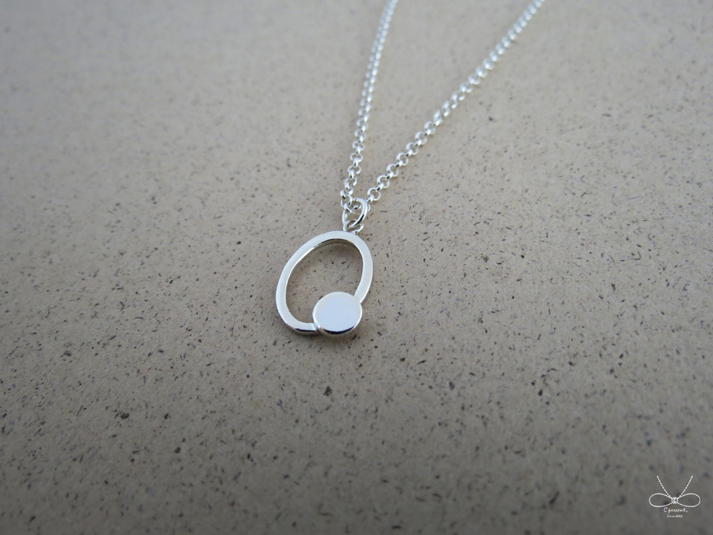 裸系 - 圓形 (純銀項鍊 鎖骨鍊 簡約 手工銀飾 情人節) - 飾品圖片第3張