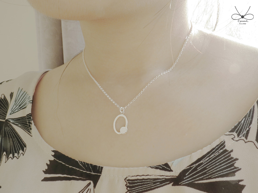 裸系 - 圓形 (純銀項鍊 鎖骨鍊 簡約 手工銀飾 情人節) - 飾品圖片第5張