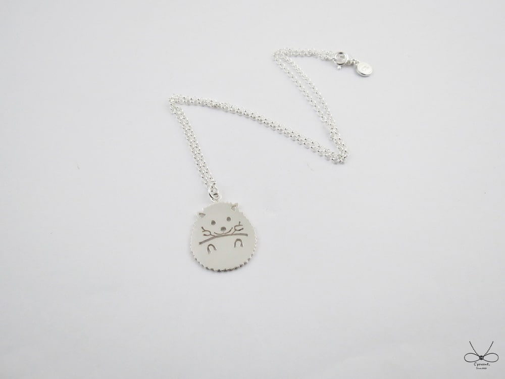 刺蝟 - 經典動物鏤空 | 純銀項鍊 細鍊 可愛動物 手工銀飾 - 飾品圖片第5張