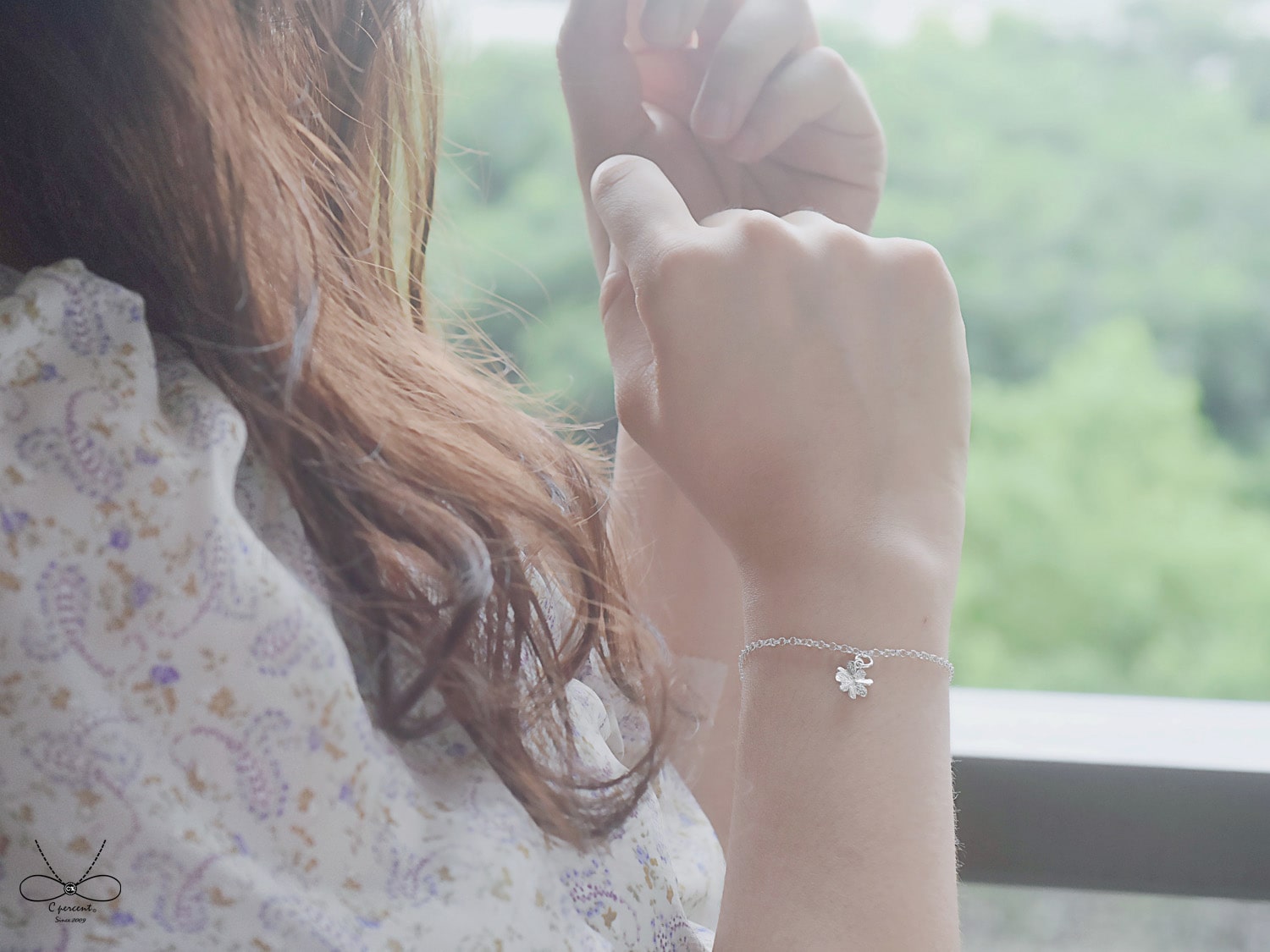 四葉草 | 純銀手鍊 女款 簡約 手工銀飾 情人節禮物 - 飾品圖片第3張