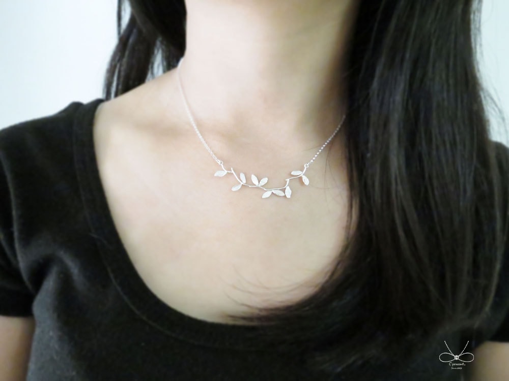 小樹枝 | 細項鍊 925 純銀 女款 鎖骨鍊 手工銀飾 - 飾品圖片第5張