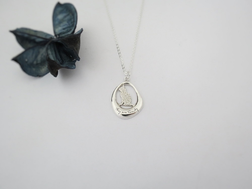 They are Family - 貓咪坐著 | 長項鍊 925純銀 可愛動物 手工銀飾  - 飾品圖片第3張