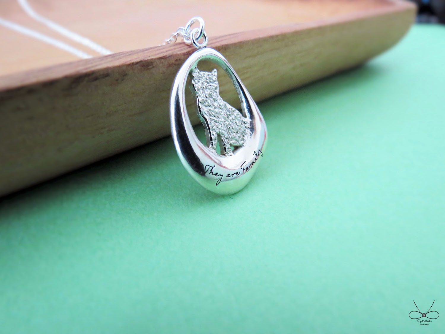 They are Family - 柴犬 | 純銀長項鍊 動物 狗狗 手作銀飾 - 飾品圖片第4張